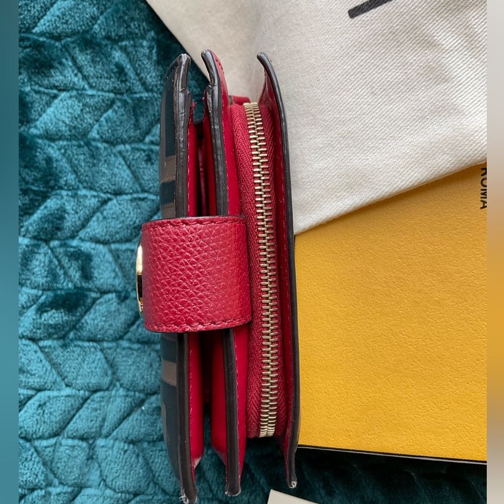FENDI Vitello Cruise F is Fendi Bi-Color FF 1974 Embossed Compact Wallet - Picture 13 of 17